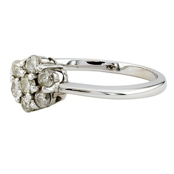 18ct white gold Diamond 0.40cts Cluster Ring size P